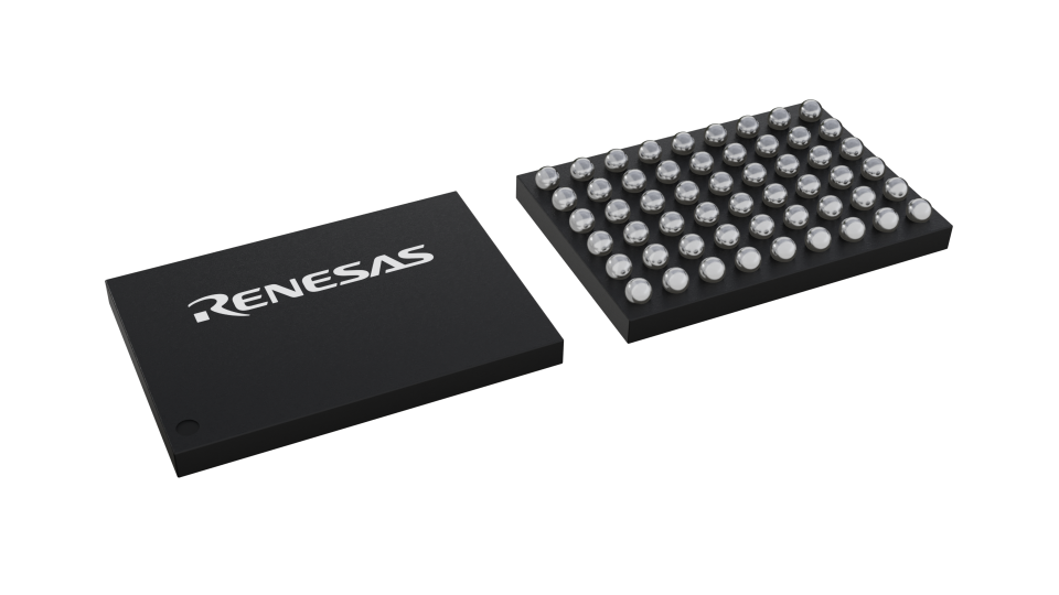 3D illustration featuring top and bottom views of WLCSP-TKCURDL IC chip package with 54 lead count.