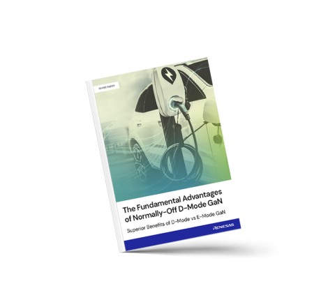 White paper cover page for GaN highlighting benefits of D-Mode vs E-Mode GaN