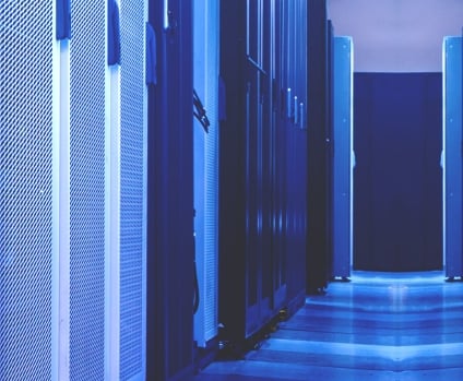 Server racks in server room data center.