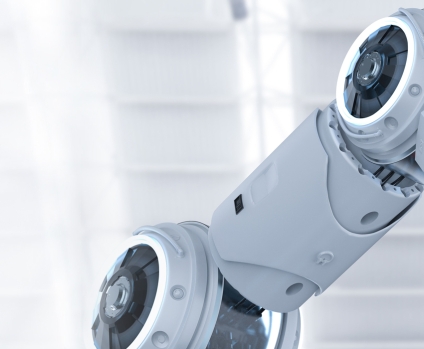 3D white robotic arm