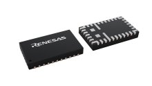 3D illustration featuring top and bottom views of FCTQFN IC chip package with 32 lead count.