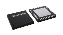 3D illustration featuring top and bottom views of HVQFN IC chip package with 40 lead count.