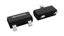 3D illustration featuring top and bottom views of SOT23 chip package with 3 lead count.