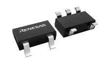3D illustration featuring top and bottom views of SOT chip package with 5 lead count.