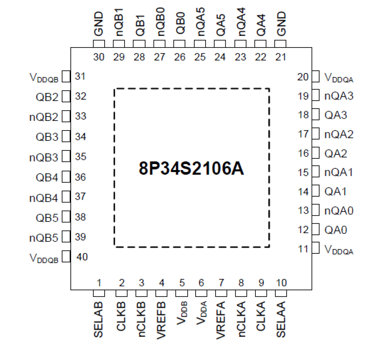 8P34S2106A - Pin Assignment
