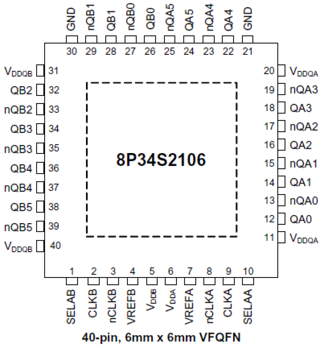 8P34S2106 - Pin Assignment