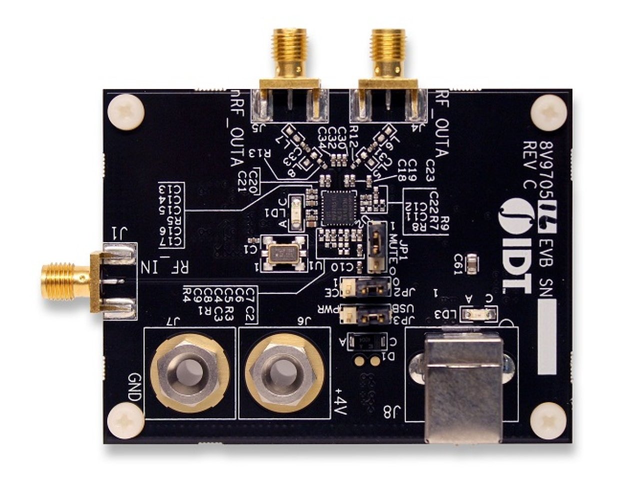 8V97051L-EVK Evaluation Board (Top)