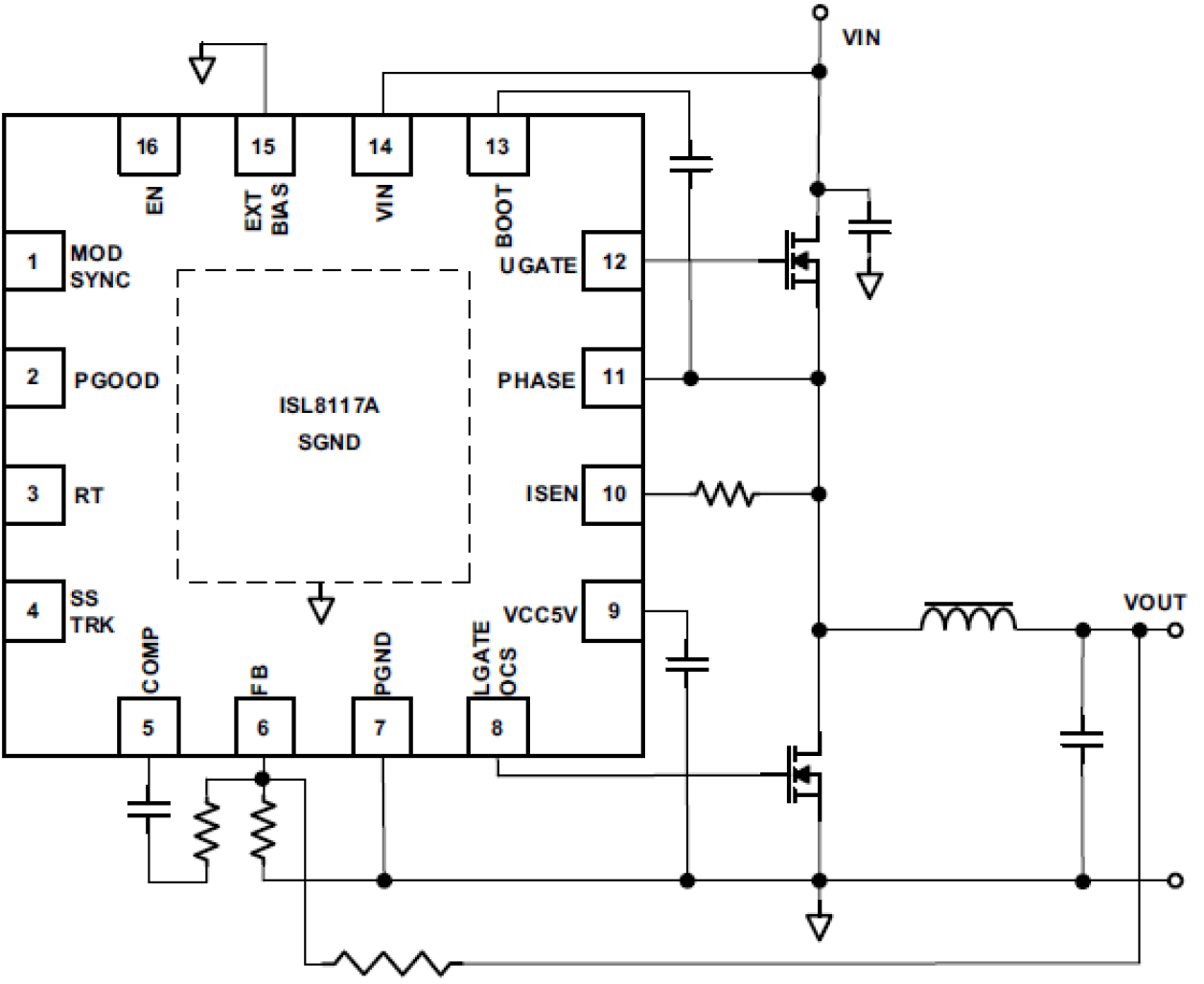 ISL8117A - 典型应用图表