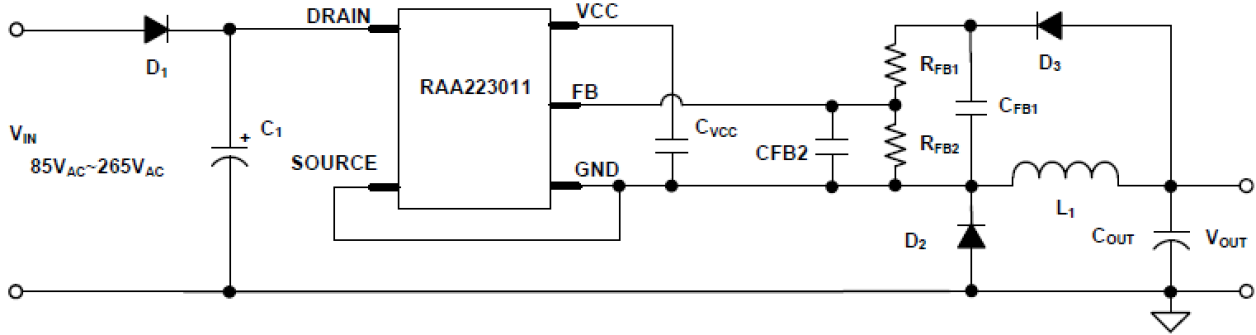RAA223011 - Typical Buck Application Circuit