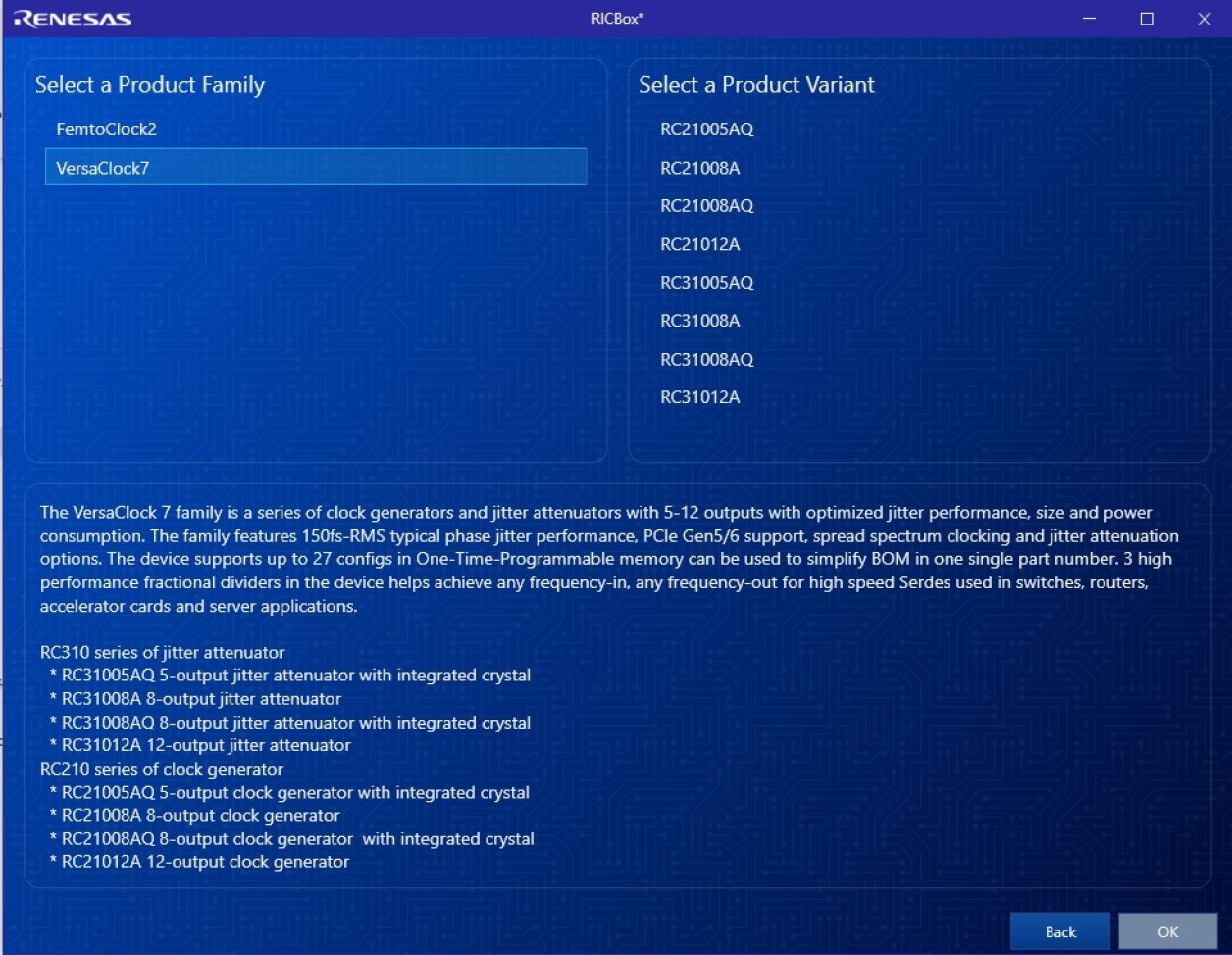 RICBox Product Select
