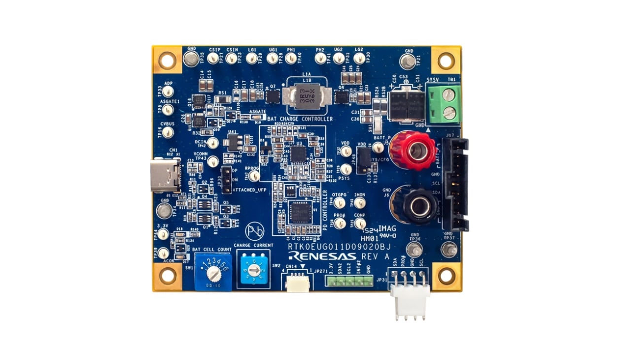 100W USB Type-C 电池系统参考板- 正面