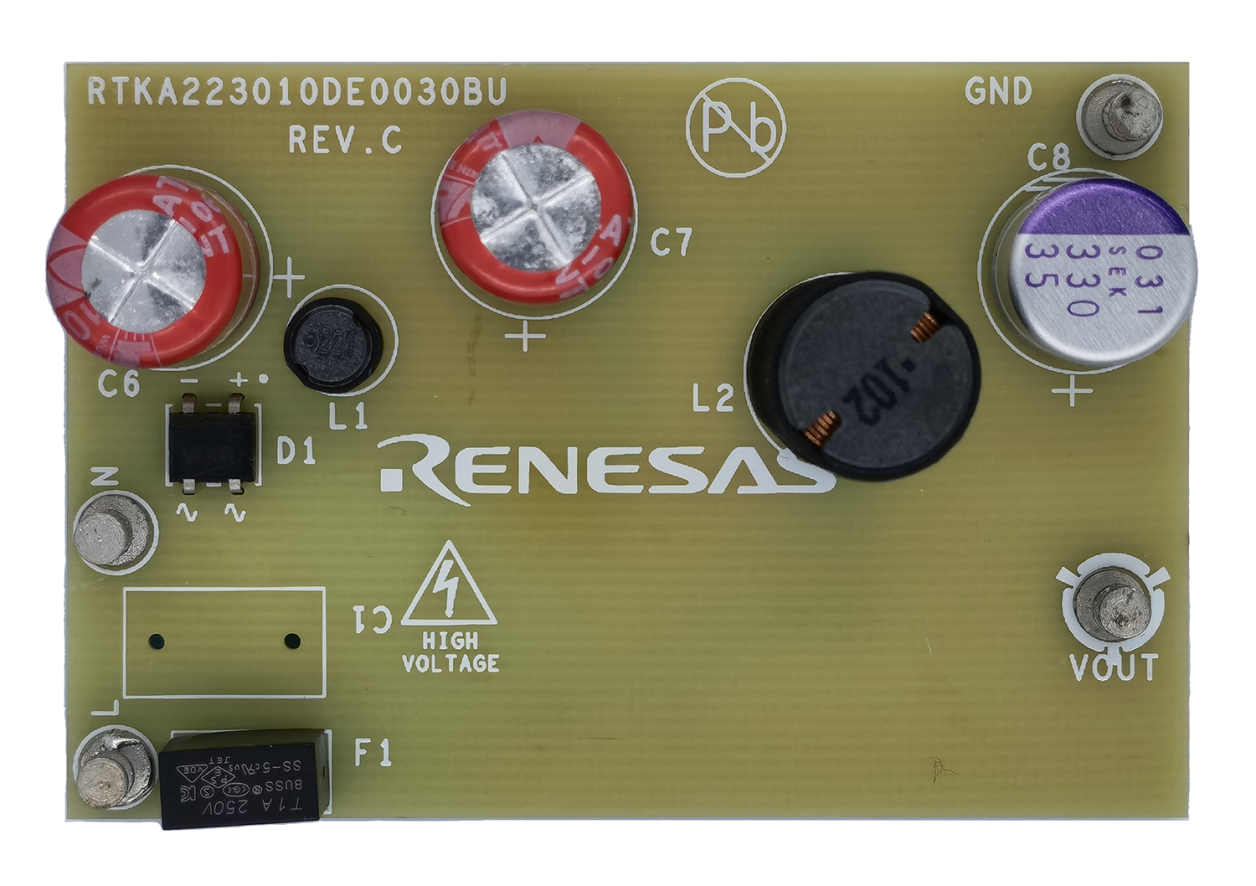 RTKA223010DE0030BU High Voltage Buck Converter Evaluation Board - Top