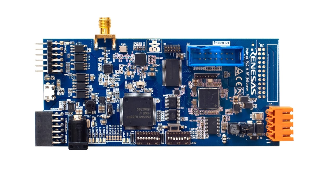Hybrid PLC and Sub-GHz Communication Evaluation Board - Top