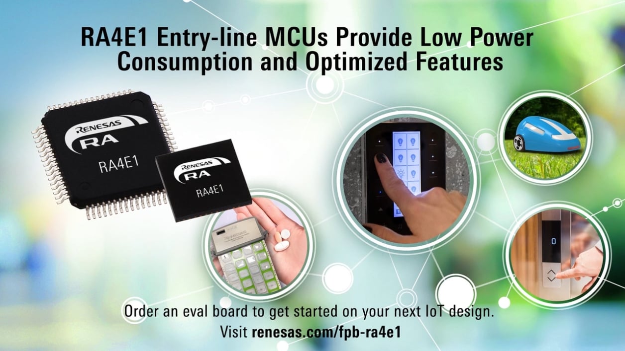 RA4E1 100MHz Arm Cortex-M33, Entry-Line MCU with Balanced Low Power Consumption & Optimized Feature Integration