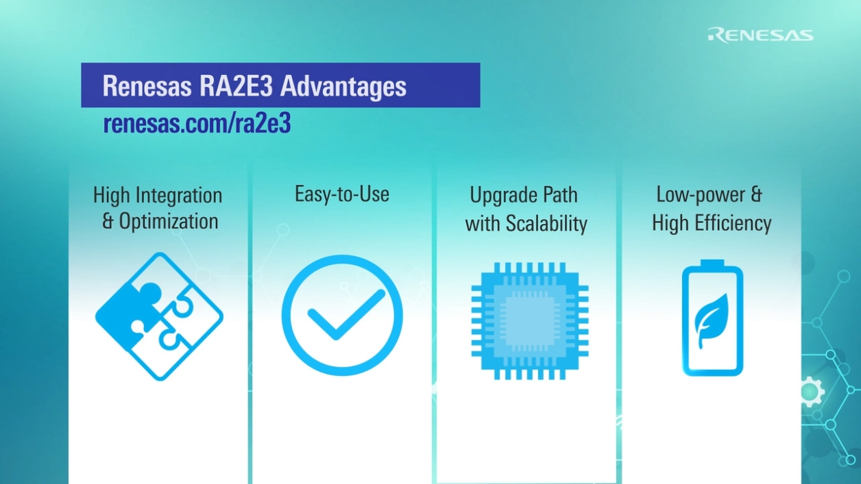 RA2E3 48 MHz Arm Cortex-M23 Ultra-Low Power, Entry-Line MCUs