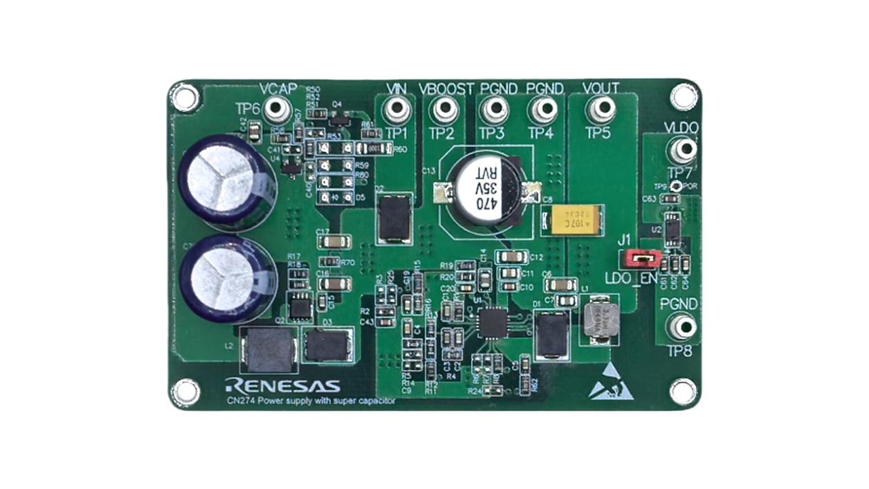 电表专用降压升压应急电源参考设计板 – 顶视图