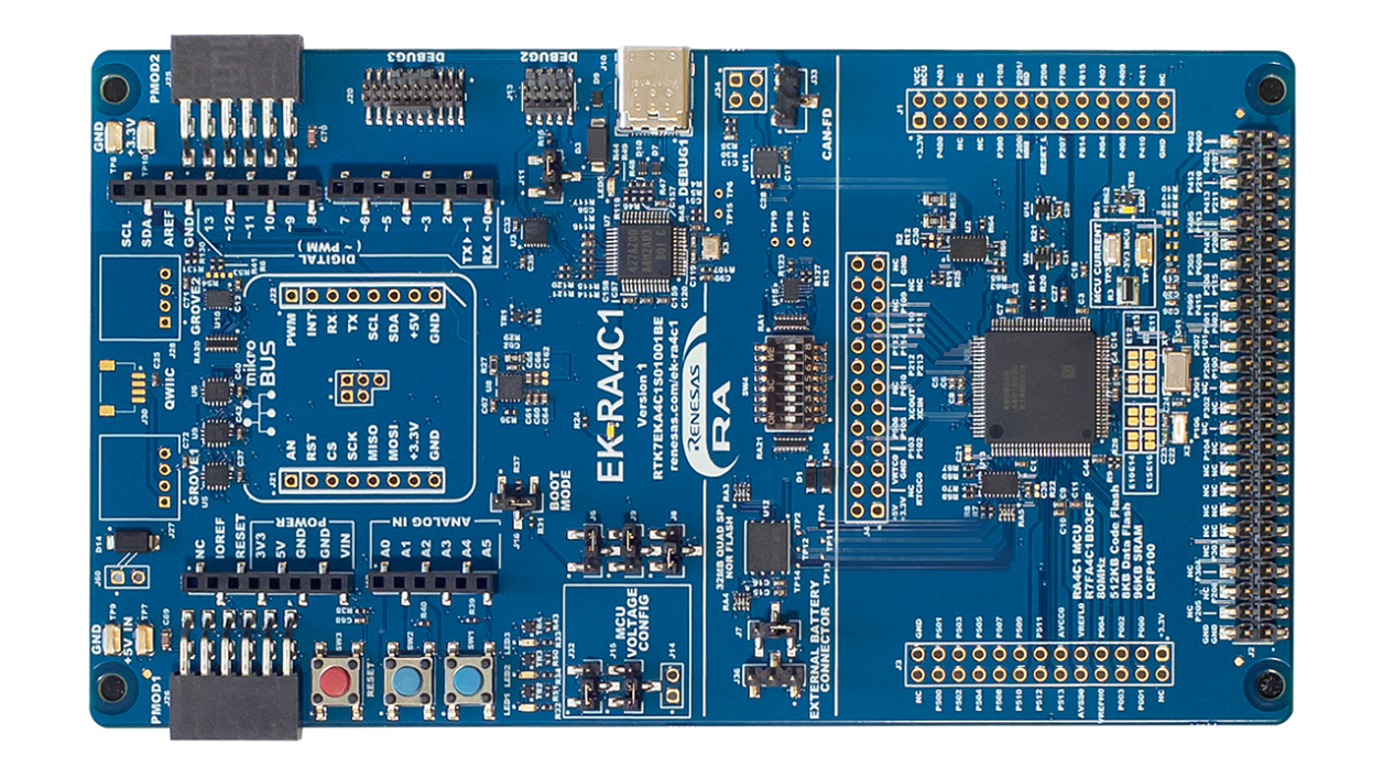 EK-RA4C1 Evaluation Board - Top