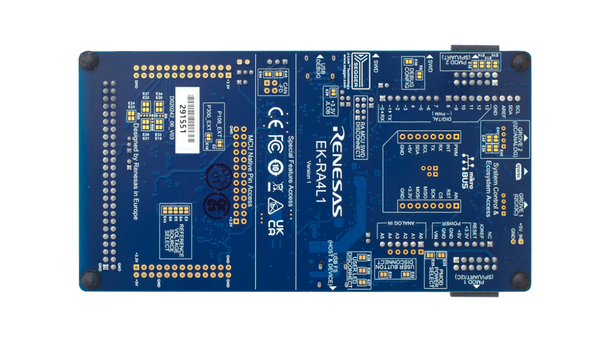EK-RA4L1 Evaluation Board - Bottom