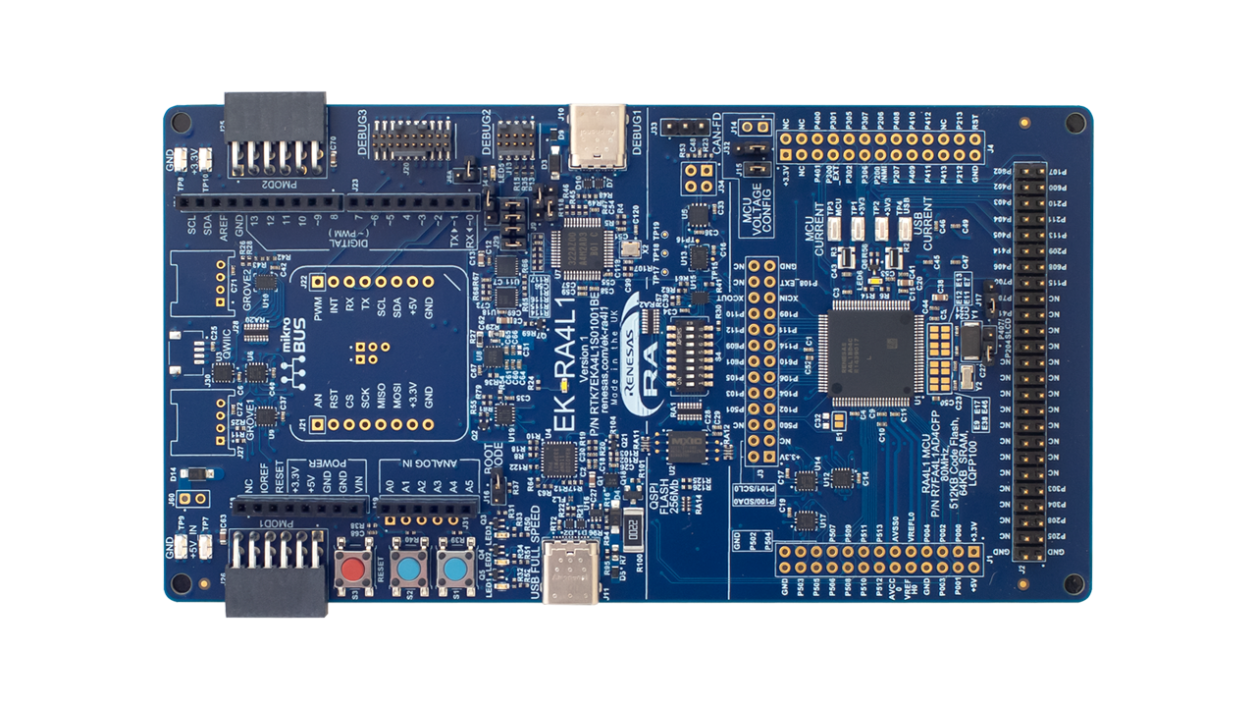 EK-RA4L1 Evaluation Board - Top
