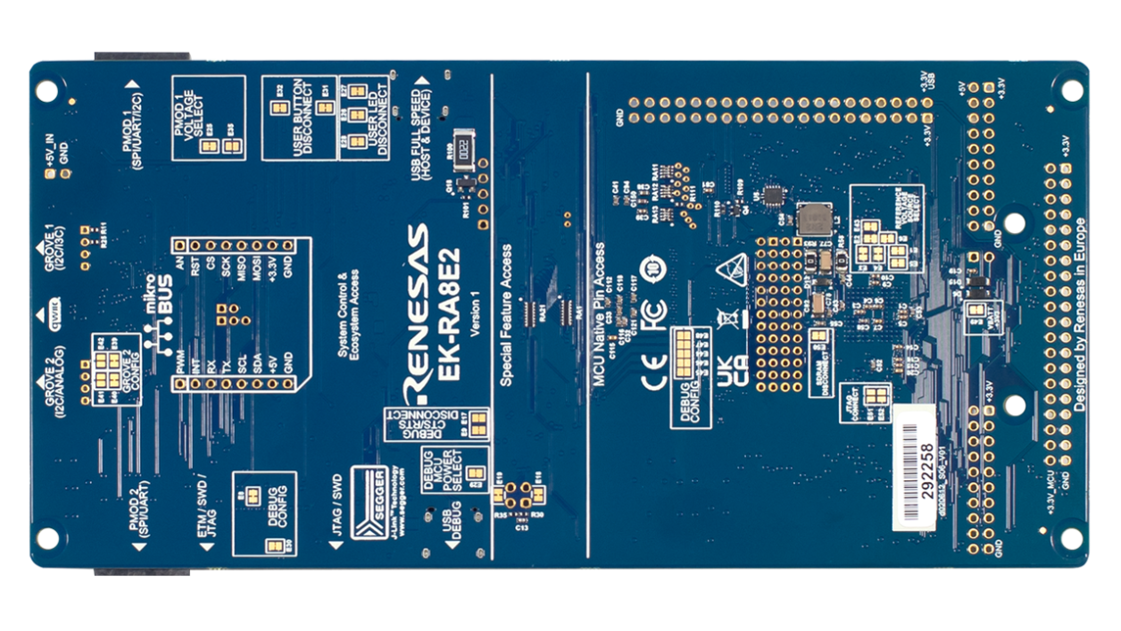 EK-RA8E2 Evaluation Board - Bottom