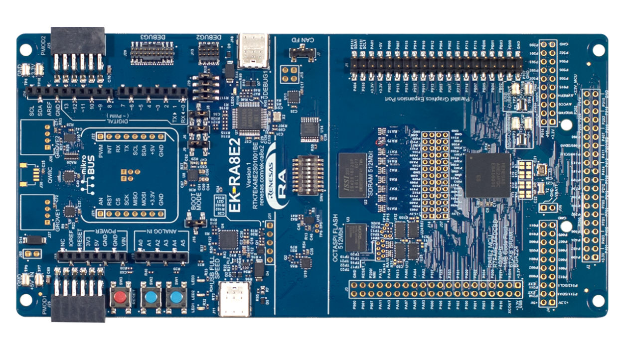 EK-RA8E2 Evaluation Board - Top