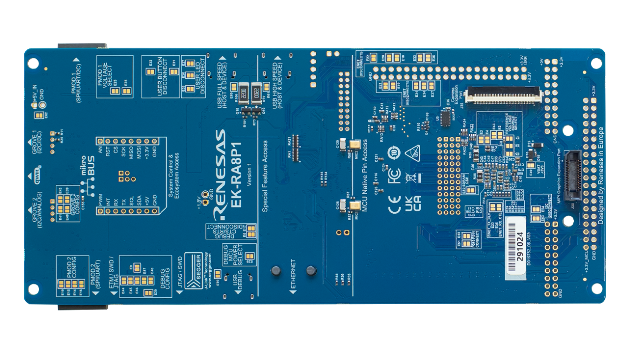 EK-RA8P1 Evaluation Board - Bottom
