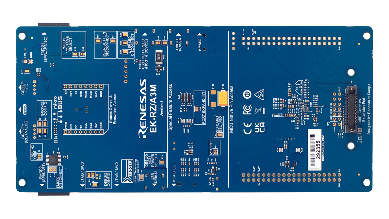EK-RZ/A3M Evaluation Board - Bottom