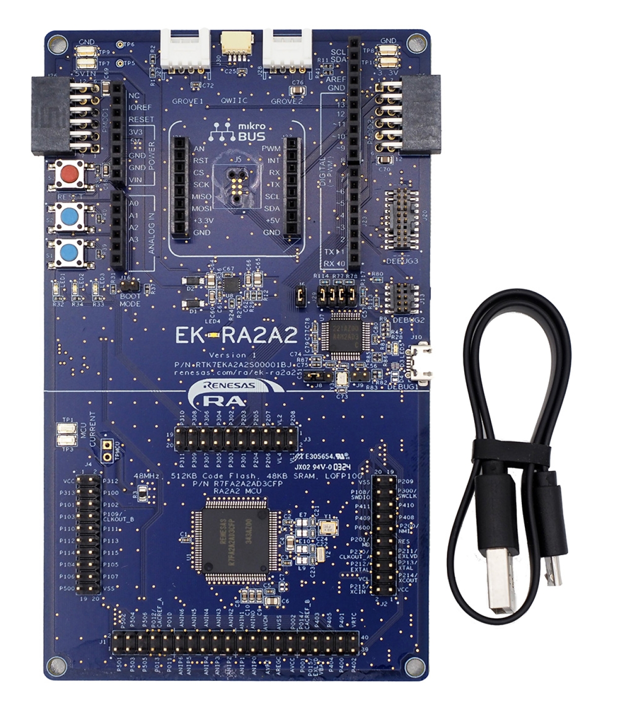 EK-RA2A2 Evaluation Kit Contents