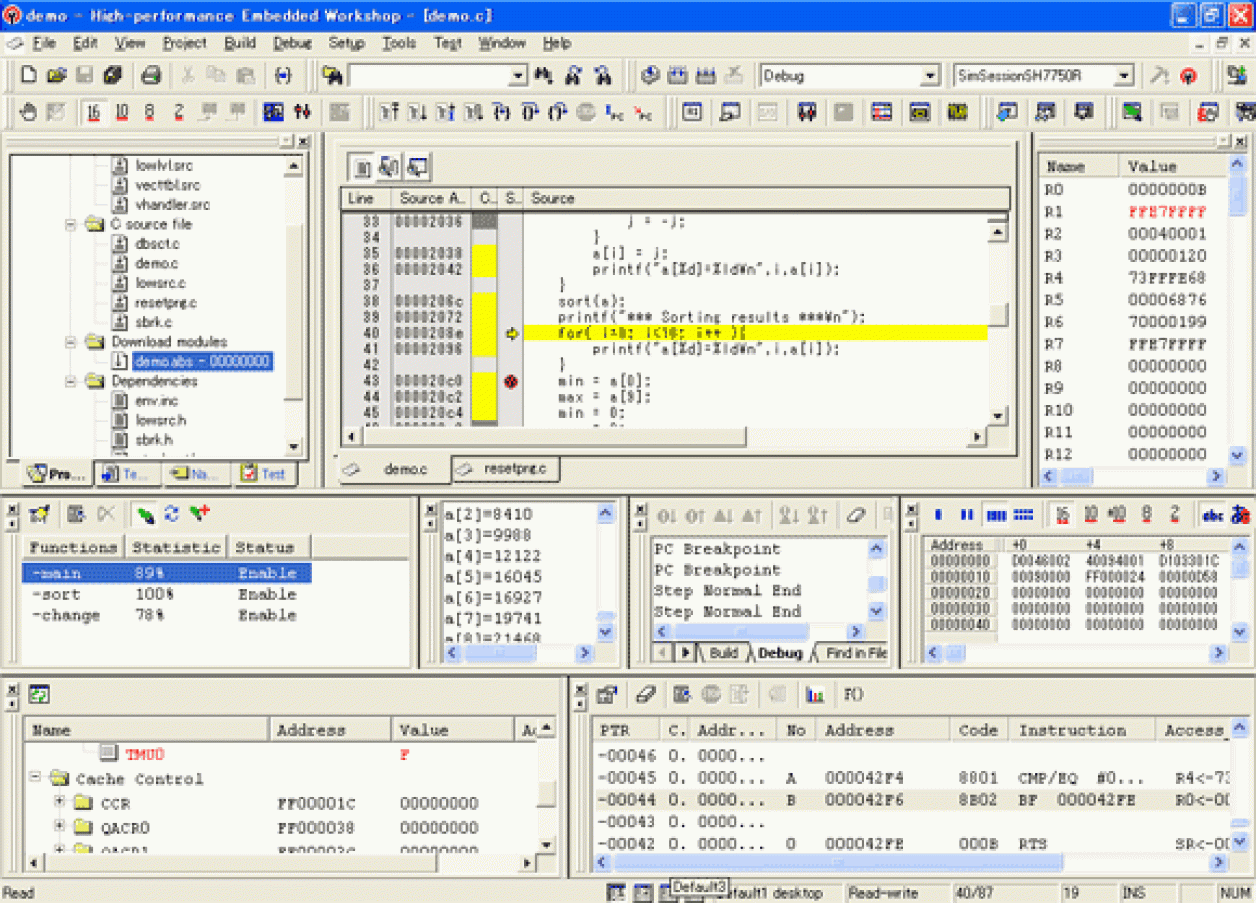 Screen image of C/C++ Compiler Package for SuperH Family