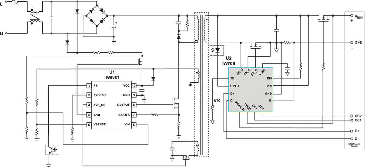 iW709/iW9801 Typical Applications Diagram