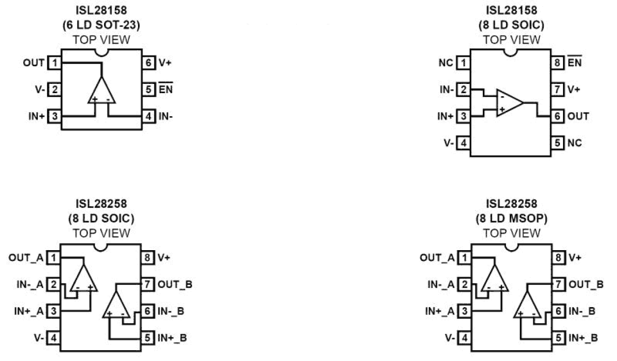 ISL28158_ISL28258 Functional Diagram