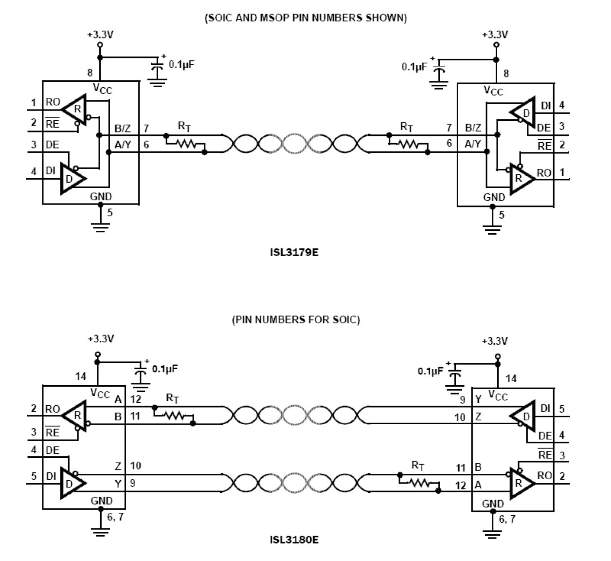 ISL3179E_ISL3180E Functional Diagram