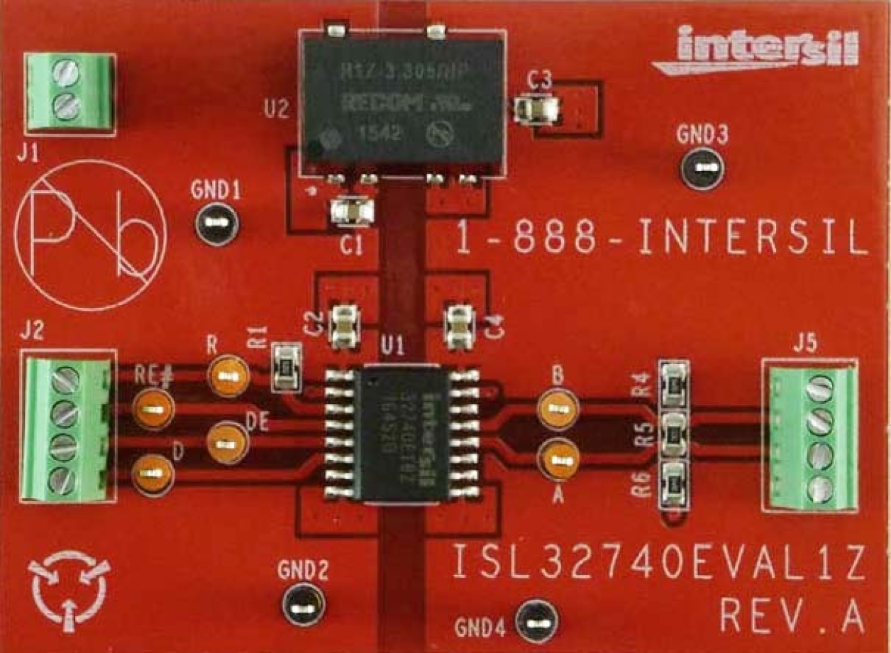 ISL32740EVAL1Z (SOICW) Isolated RS‑485 Transceiver