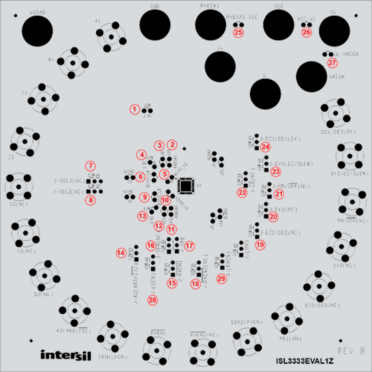 ISL3333EVAL1Z Dual Port RS-232/RS-485 Transceiver Eval Board
