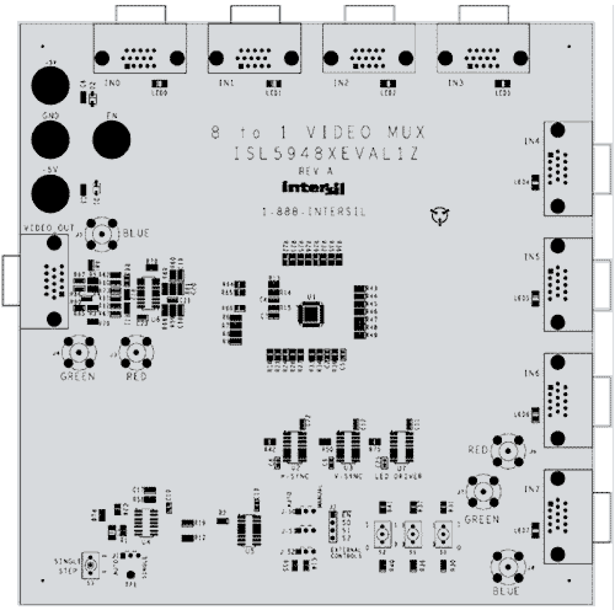 ISL59481EVAL1Z MUX Amp Eval Board