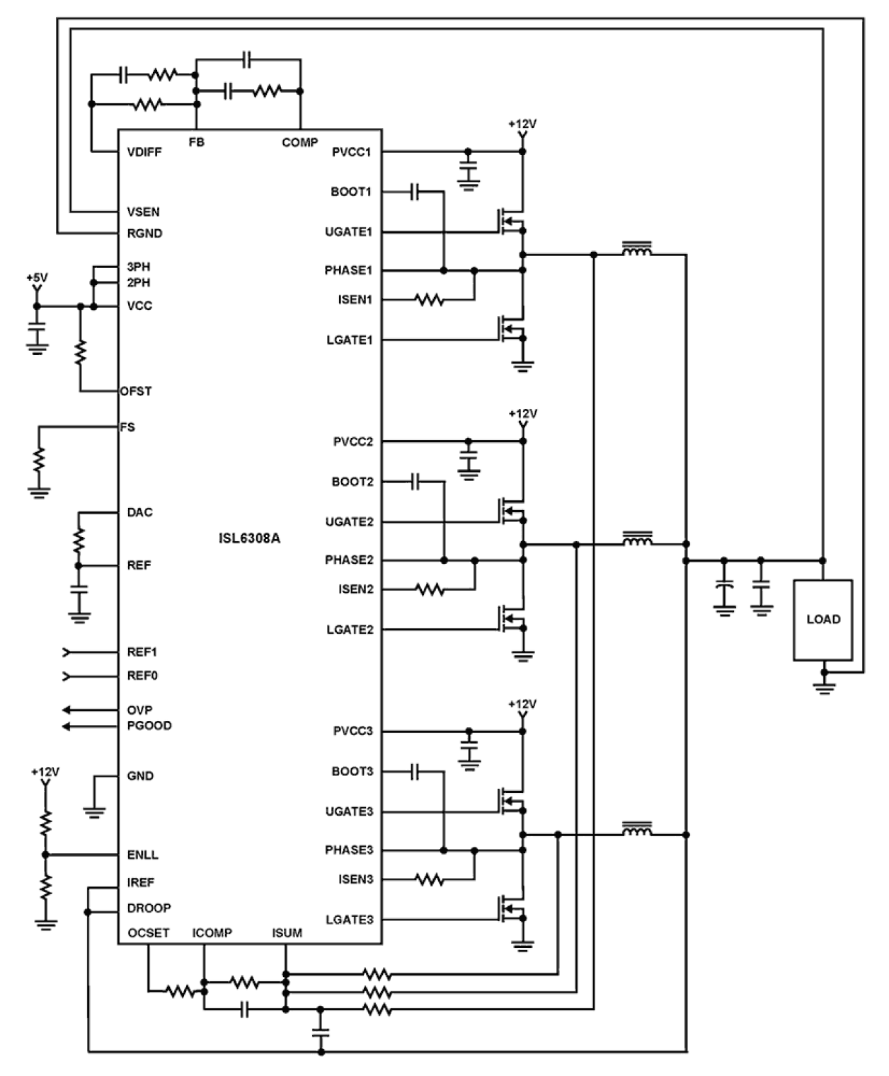 ISL6308A Functional Diagram