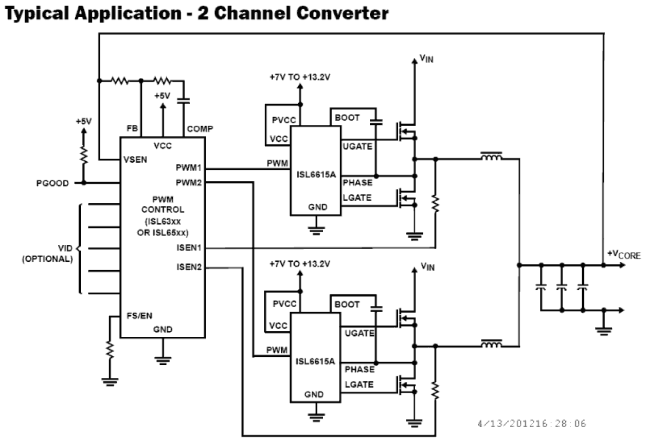 ISL6615A Functional Diagram