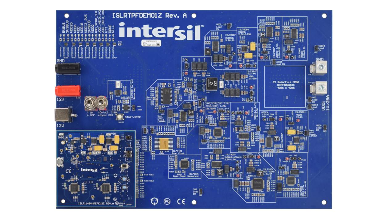 ISLRTPFDEMO1Z + ISL71148VMREFEV2Z Reference Design Board - Top