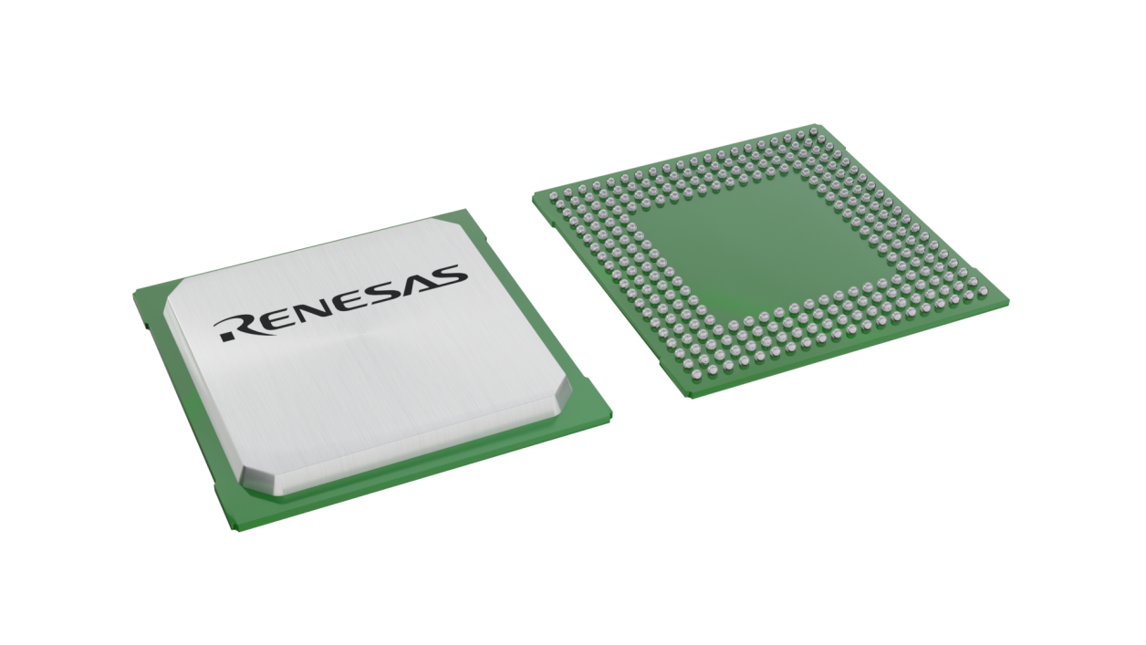 3D illustration featuring top and bottom of BGA IC chip package with 256 lead count.