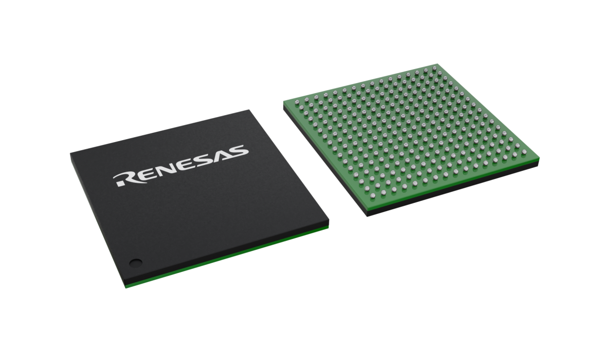 3D illustration featuring top and bottom views of CABGA IC chip package with 256 lead count.