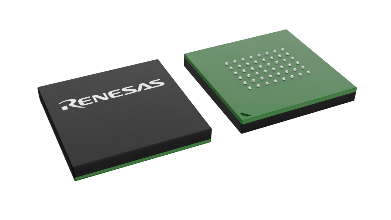 3D illustration featuring top and bottom views of CABGA IC chip package with 48 lead count.