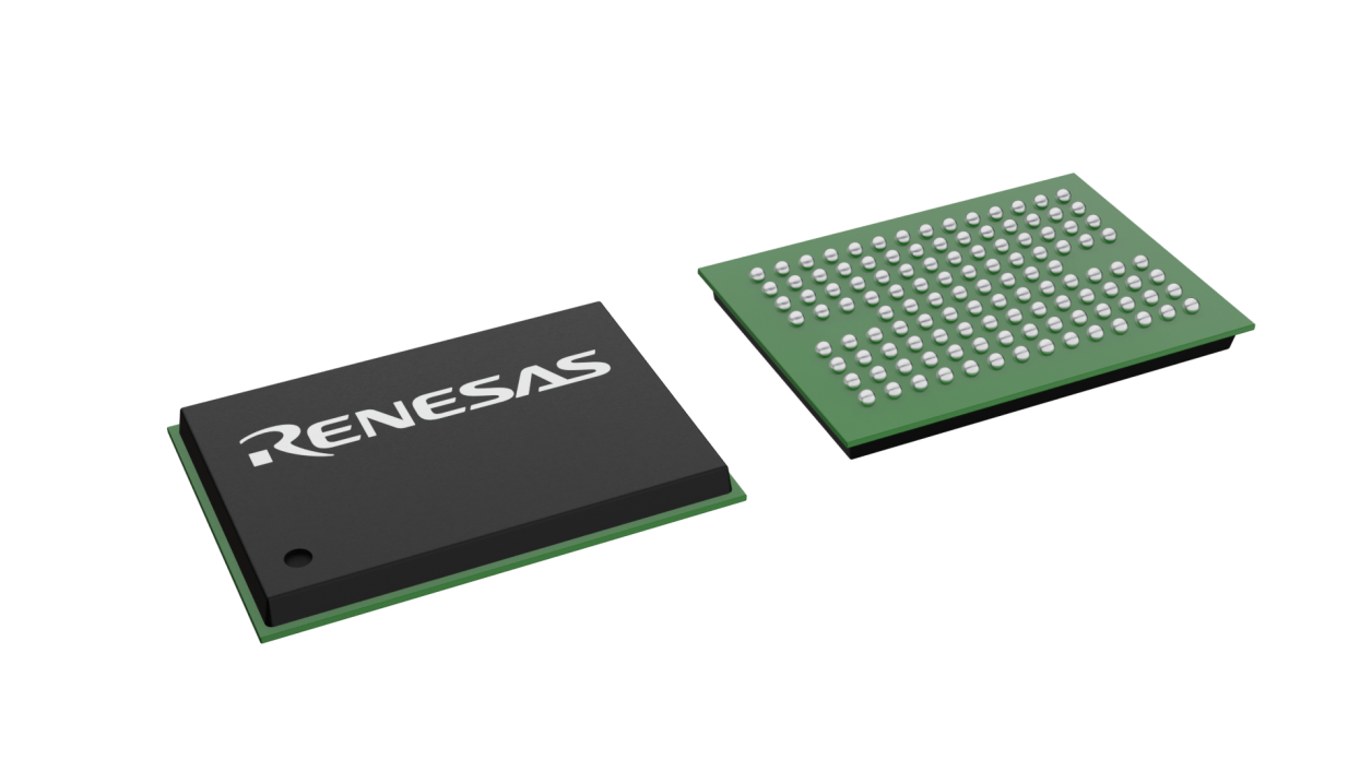 3D illustration featuring top and bottom views of CABGA IC chip package with 96 lead count.