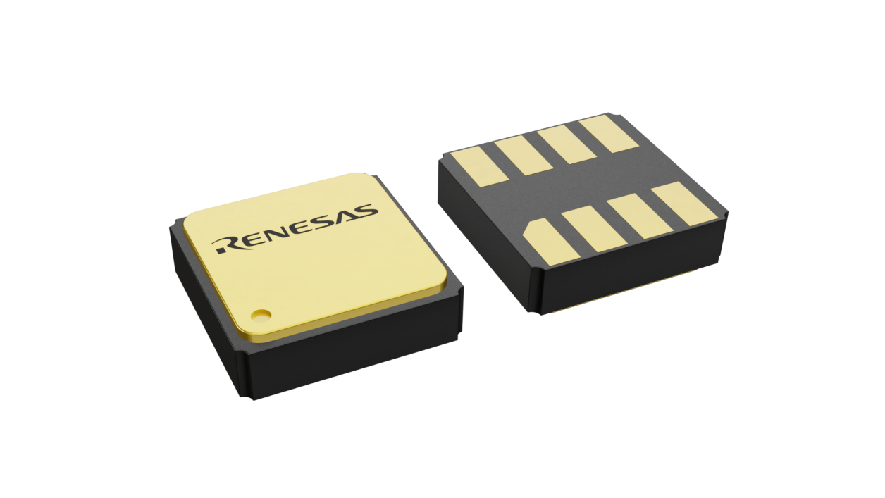 3D illustration featuring top and bottom views of CLCC IC chip package with 8 lead count.