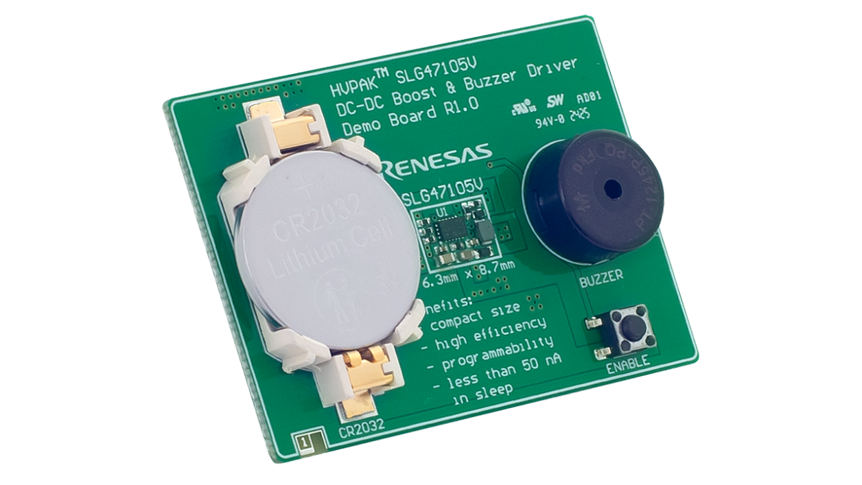 DC/DC 升压转换器和蜂鸣器驱动器参考设计电路板