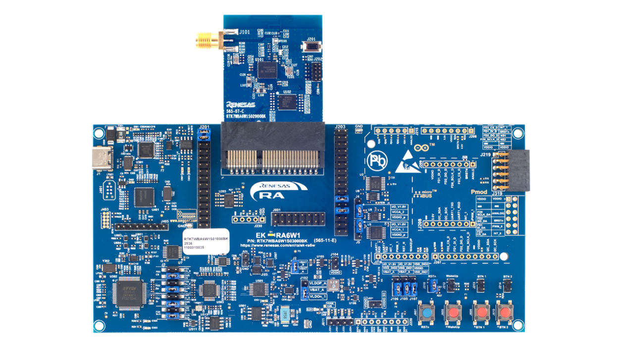 EK-RA6W1 Evaluation Board - Top