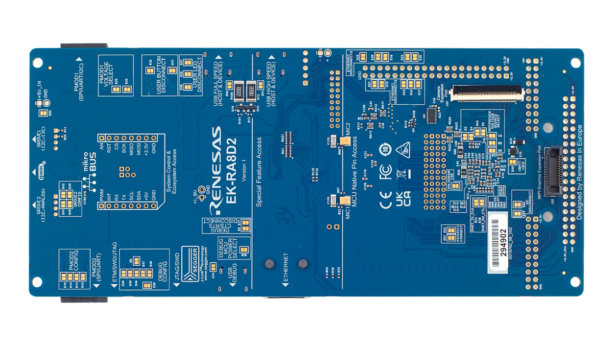 EK-RA8D2 Evaluation Board - Bottom