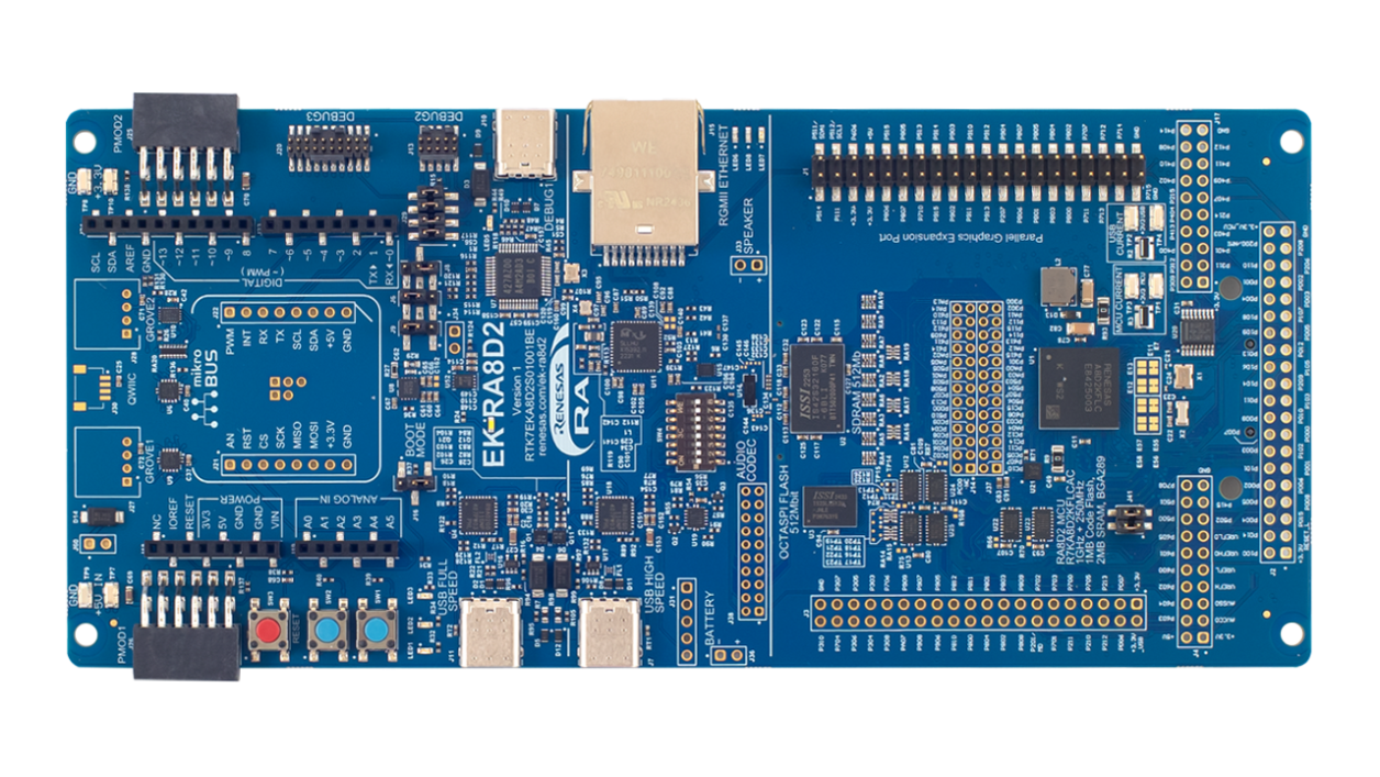 EK-RA8D2 Evaluation Board - Top