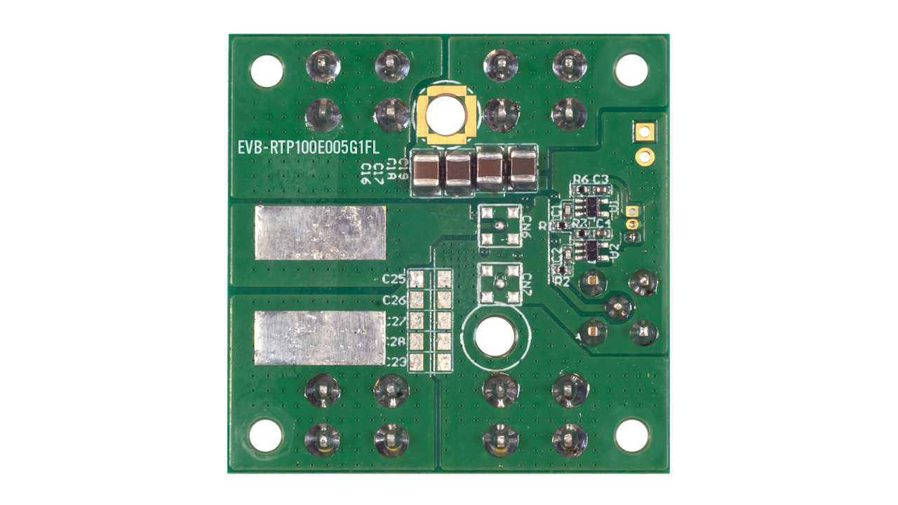 EVB-RTP100E005G1FL评估板的底视图。