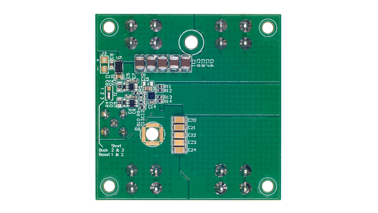 EVB-RTP100E1P2G1FL-DSC 评估板的底视图