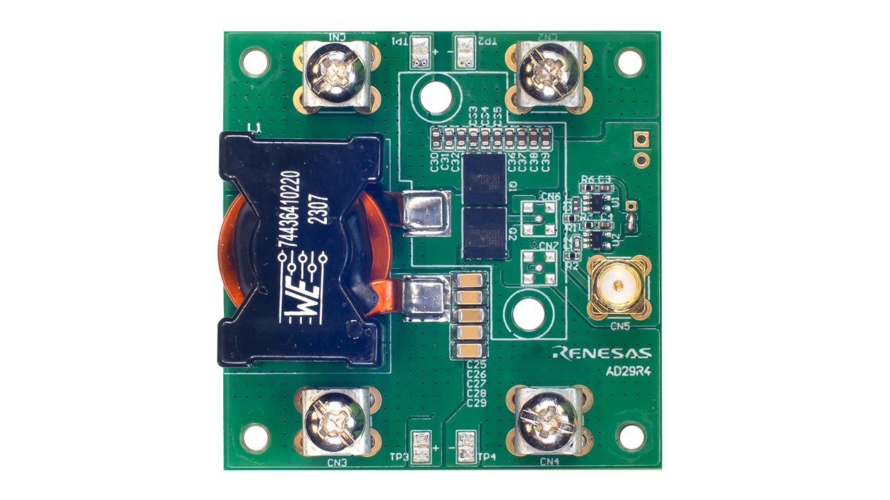 EVB-RTP100E1P2G1FL-DSC 评估板的顶视图